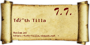 Tóth Tilla névjegykártya